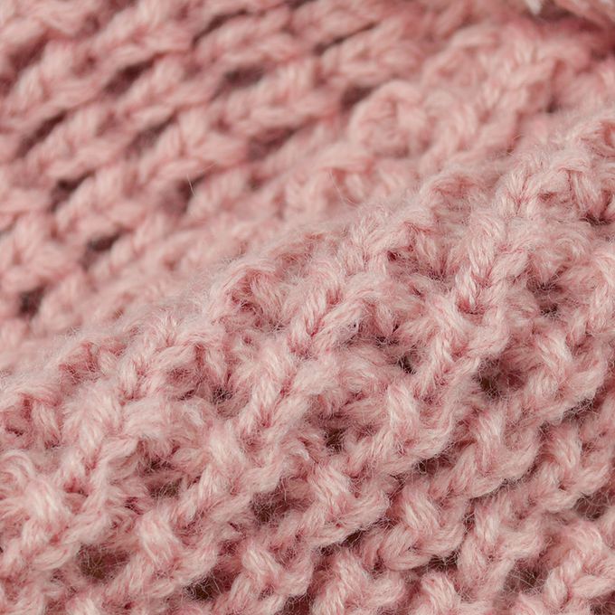 akachan honpo - 針織帽-小熊護耳-粉紅色