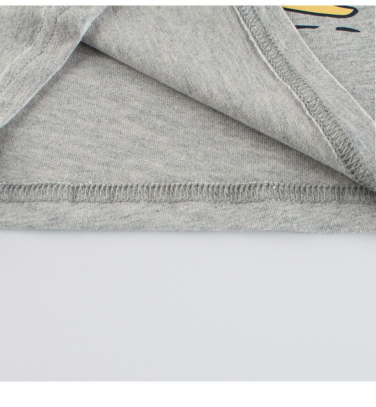 純棉圓領薄長袖上衣-Q萌恐龍世界-灰色