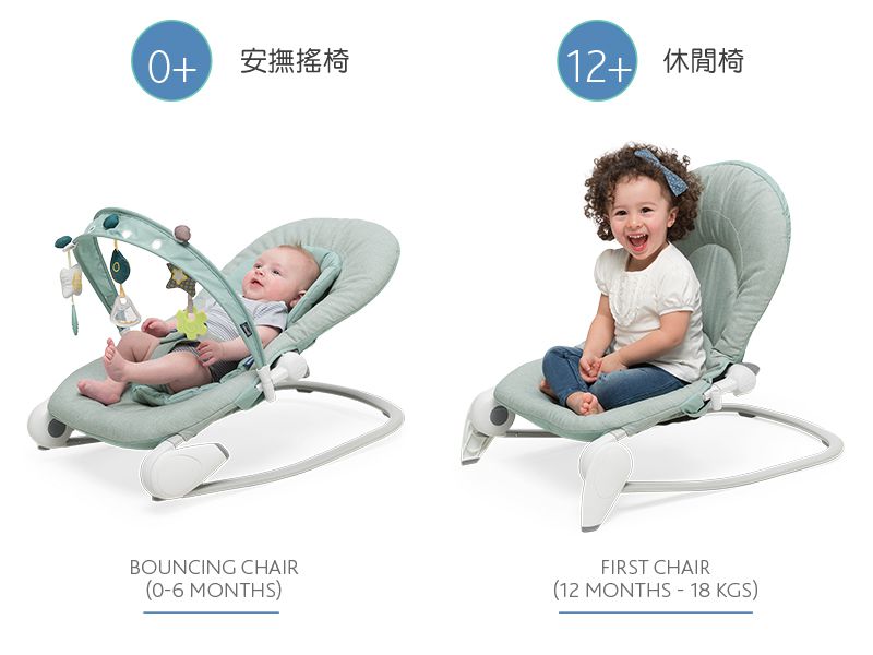 義大利 chicco - Hooplà可攜式安撫搖椅-月牙灰