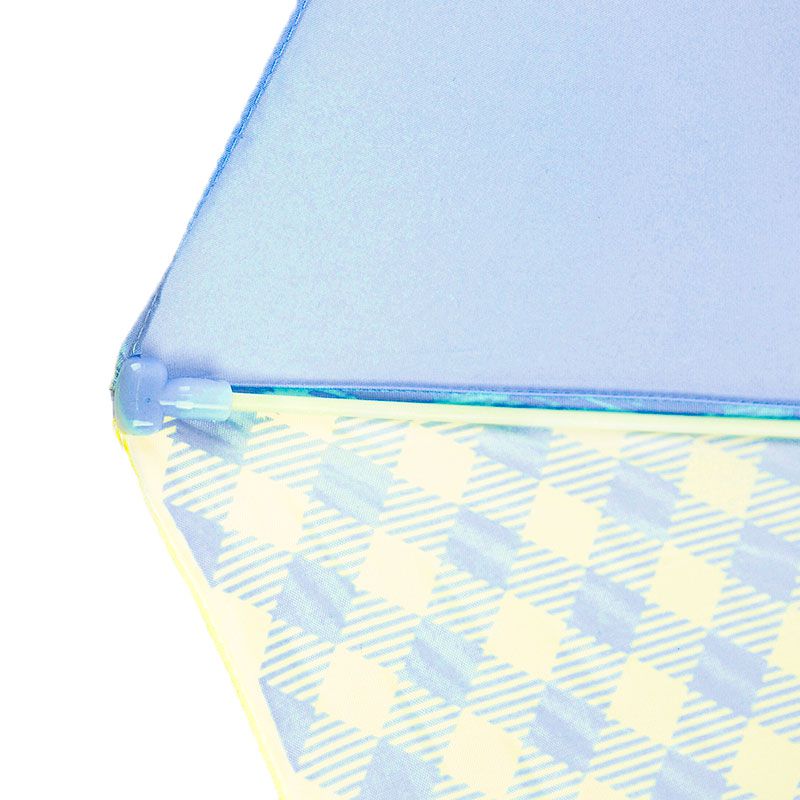 akachan honpo - 雨傘 圓弧狀傘珠-素面×格紋-淺藍色