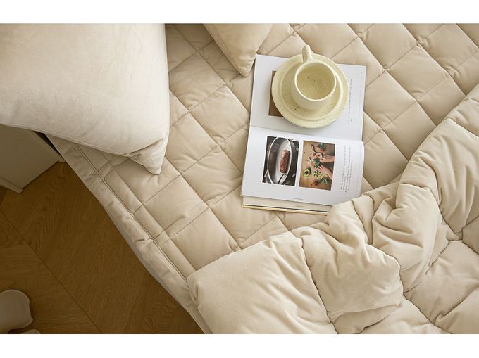 韓國 Maatila - 可水洗超細纖維桃皮感棉被(冬被)-布丁奶茶