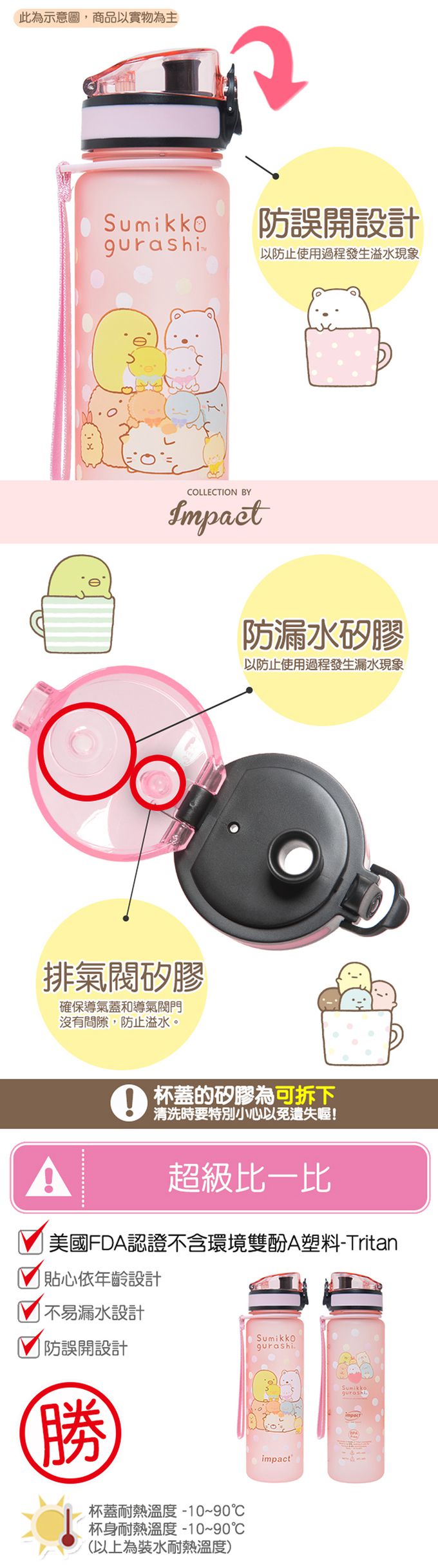 怡寶 | 角落小夥伴兒童水杯(500ml)-粉色