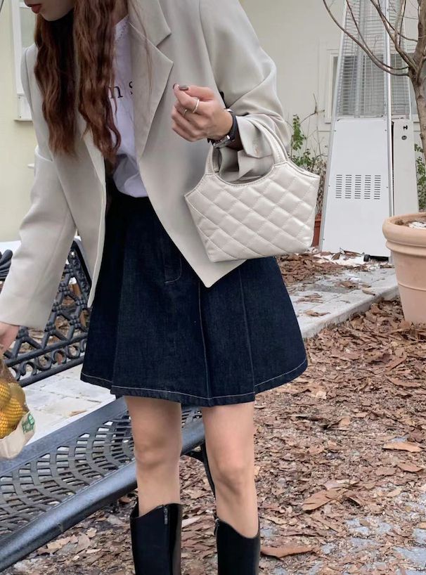 日本 GRL - 2WAY時尚漆皮金屬鏈側背小包-焦糖棕 (F)