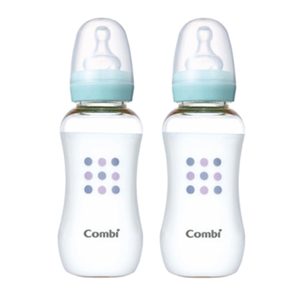 日本 Combi - 母乳力學標準 PES 奶瓶-2入實用組-藍色-270mLx2