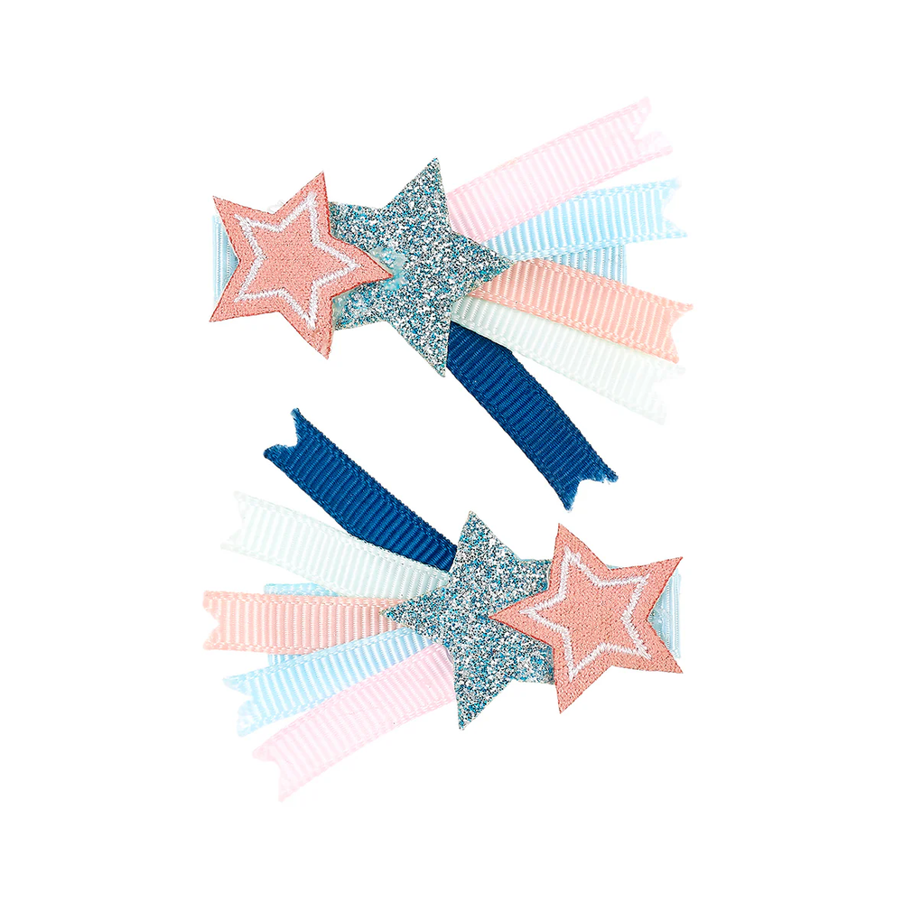 布里特粉藍流星髮夾2入組