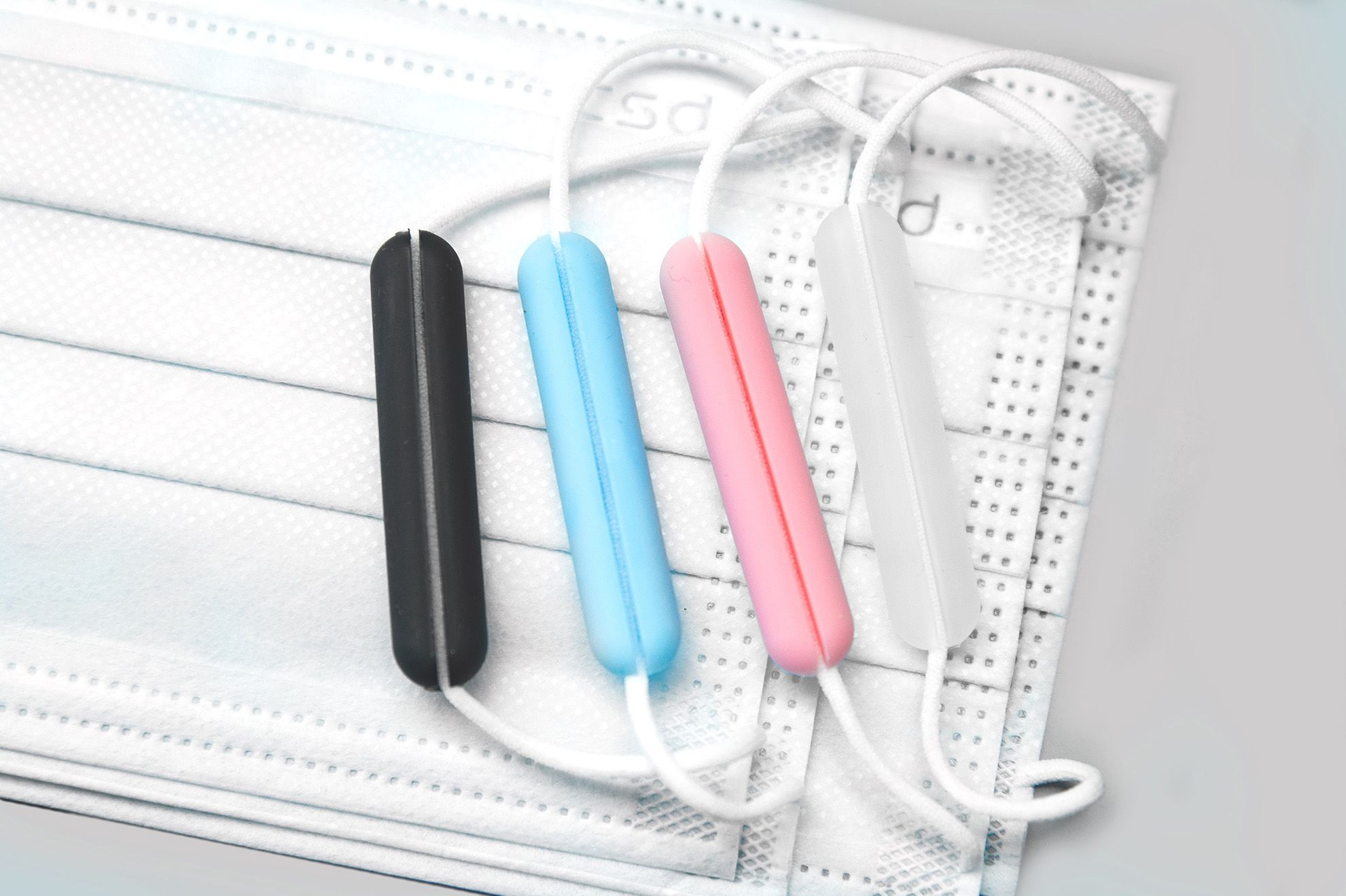 SOFF - 台灣製專利口罩減壓護套-二對-粉紅x1/透明x1