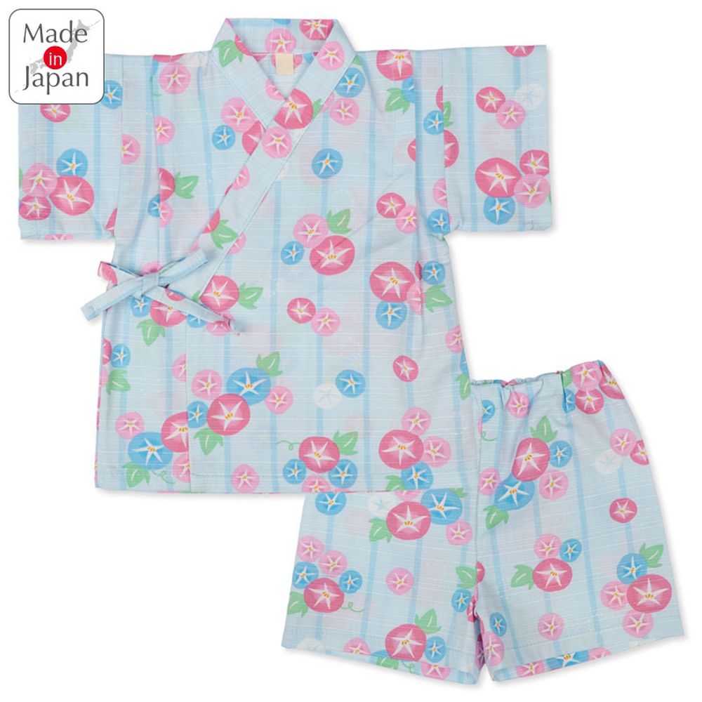 幼兒兩件式甚平-牽牛花-淺藍色