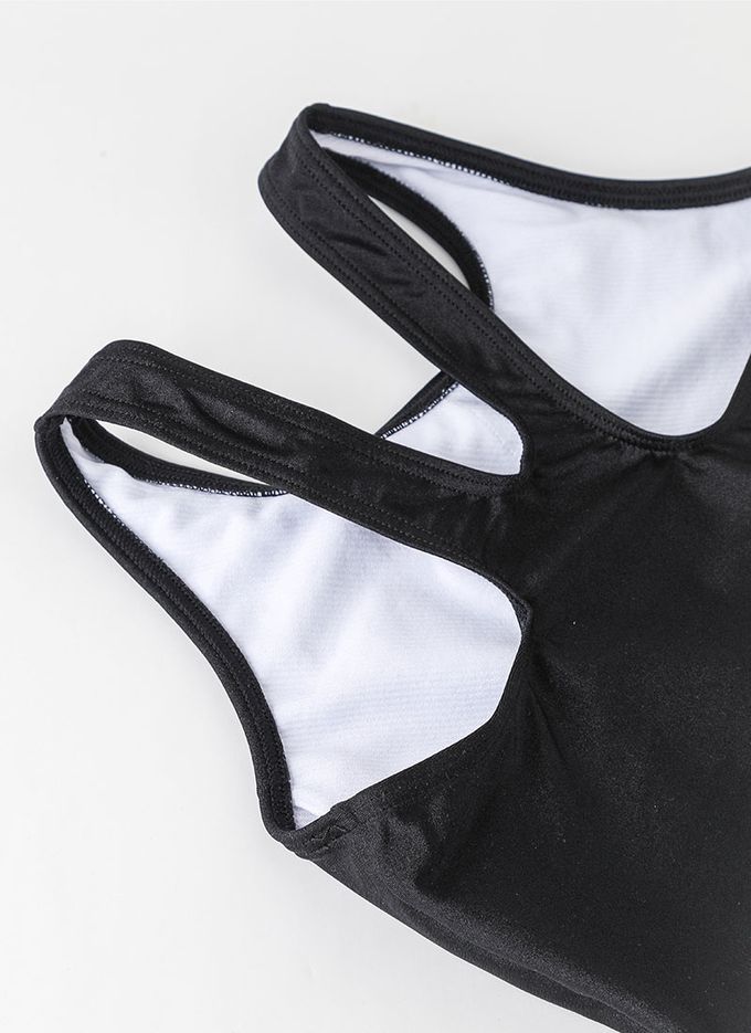 韓國 OZKIZ - 兒童連身泳裝/泳帽Set-黑