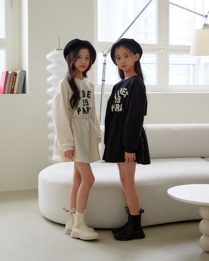 韓國 sm2 - 運動風格可調整縮腰連身洋裝-米白