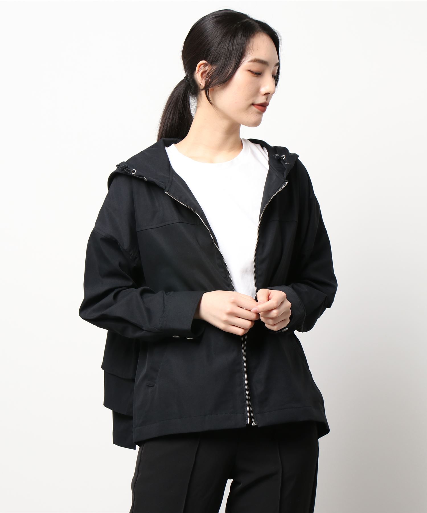 日本 Riche Glamour - 蛋糕層次造型連帽外套-杏