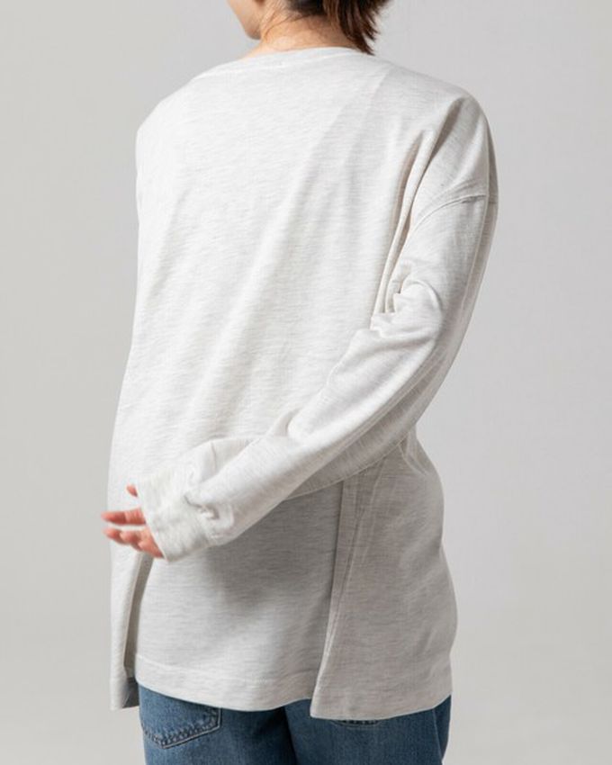 日本 gleam - 可愛貓咪相框寬版長袖T恤-白