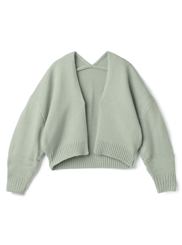 日本 GRL - 甜美開襟短版針織外套-淺卡其 (F)