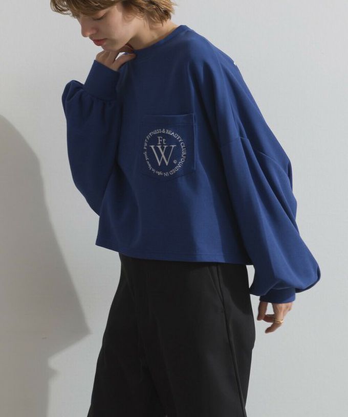 日本 Lupilien - 背後英文印花寬鬆休閒短版上衣-灰