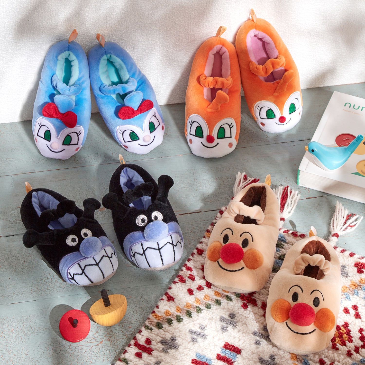 日本千趣會 - (兒童) 麵包超人造型室內拖鞋-麵包超人 (14-16cm)