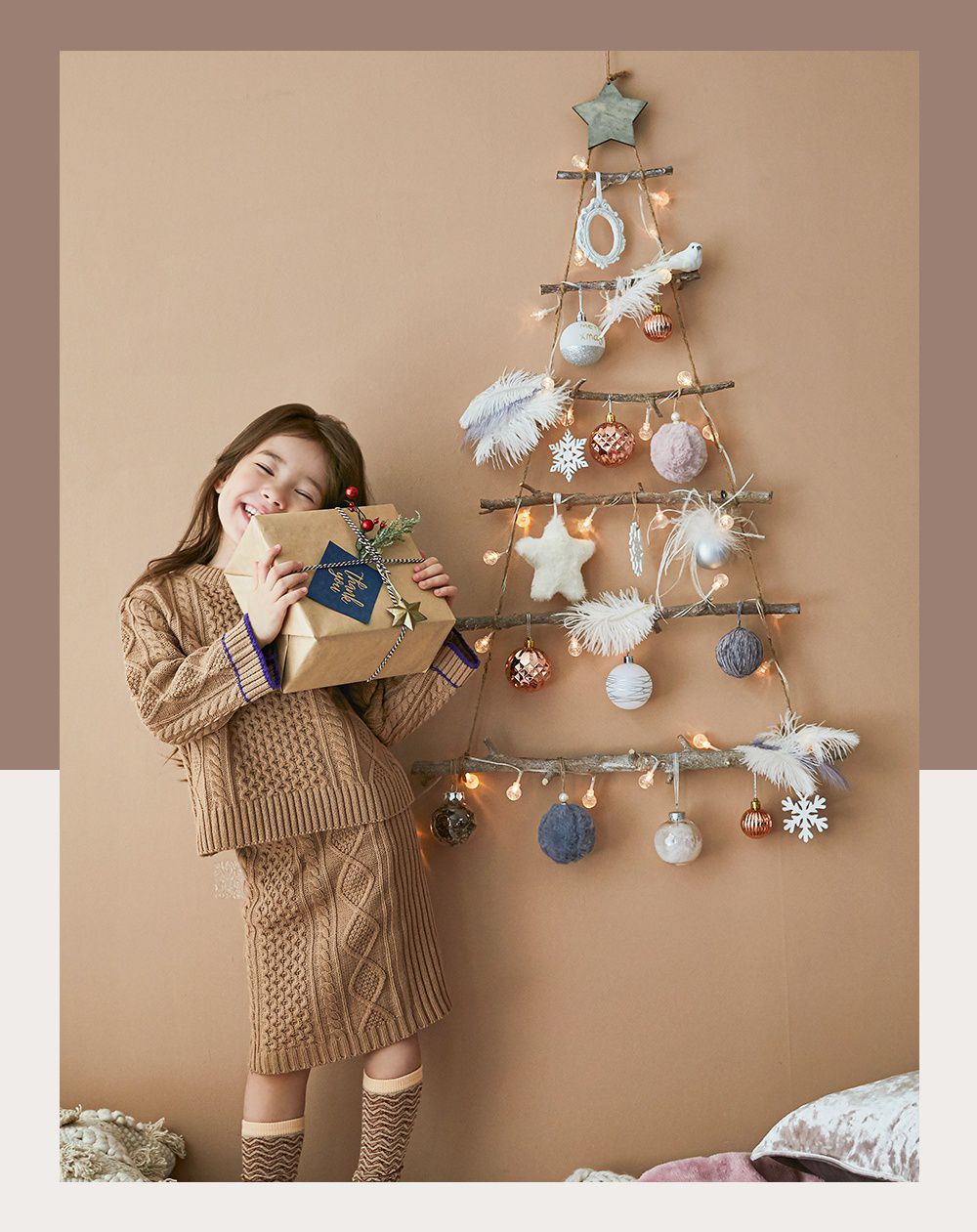 韓國 Bebe Deco - DIY聖誕樹/聖誕壁飾燈-天使羽翼 (樹高80cm，樹寬68cm，約0.6kg)