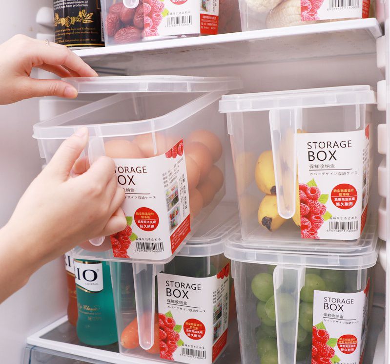 長方形透明附蓋收納盒-有把手款-透明