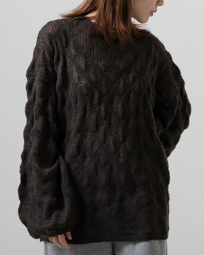 日本 gleam - 柔軟微透蓬鬆馬海毛針織上衣-紅