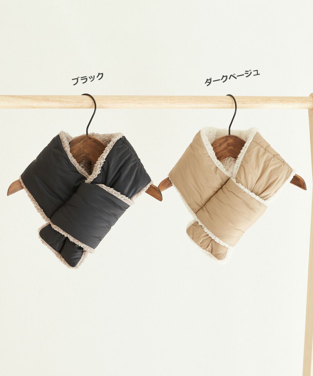 日本 devirock - 可機洗纖維羽絨保暖雙面圍脖-卡其米 (FREE)