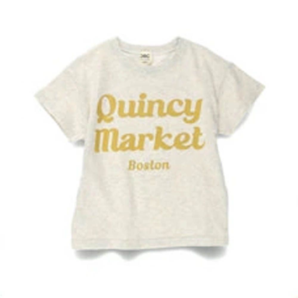 100%棉 個性標語短袖上衣-Quincy market-淺灰