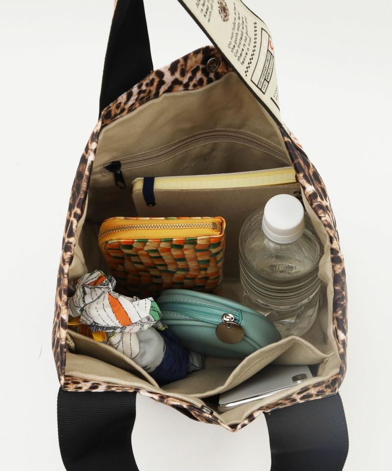 日本 COOCO - 尼龍印花粗帶手提包/托特包-黃 (W24*H26*D14cm)