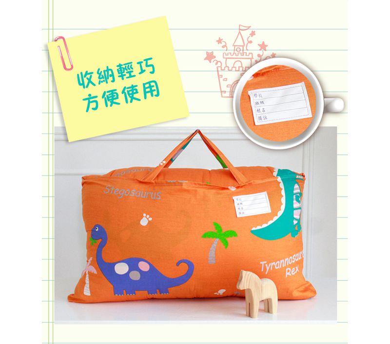 鴻宇 HongYew - 防螨抗菌100%美國棉鋪棉兩用兒童睡袋-恐龍公園-1896-橘