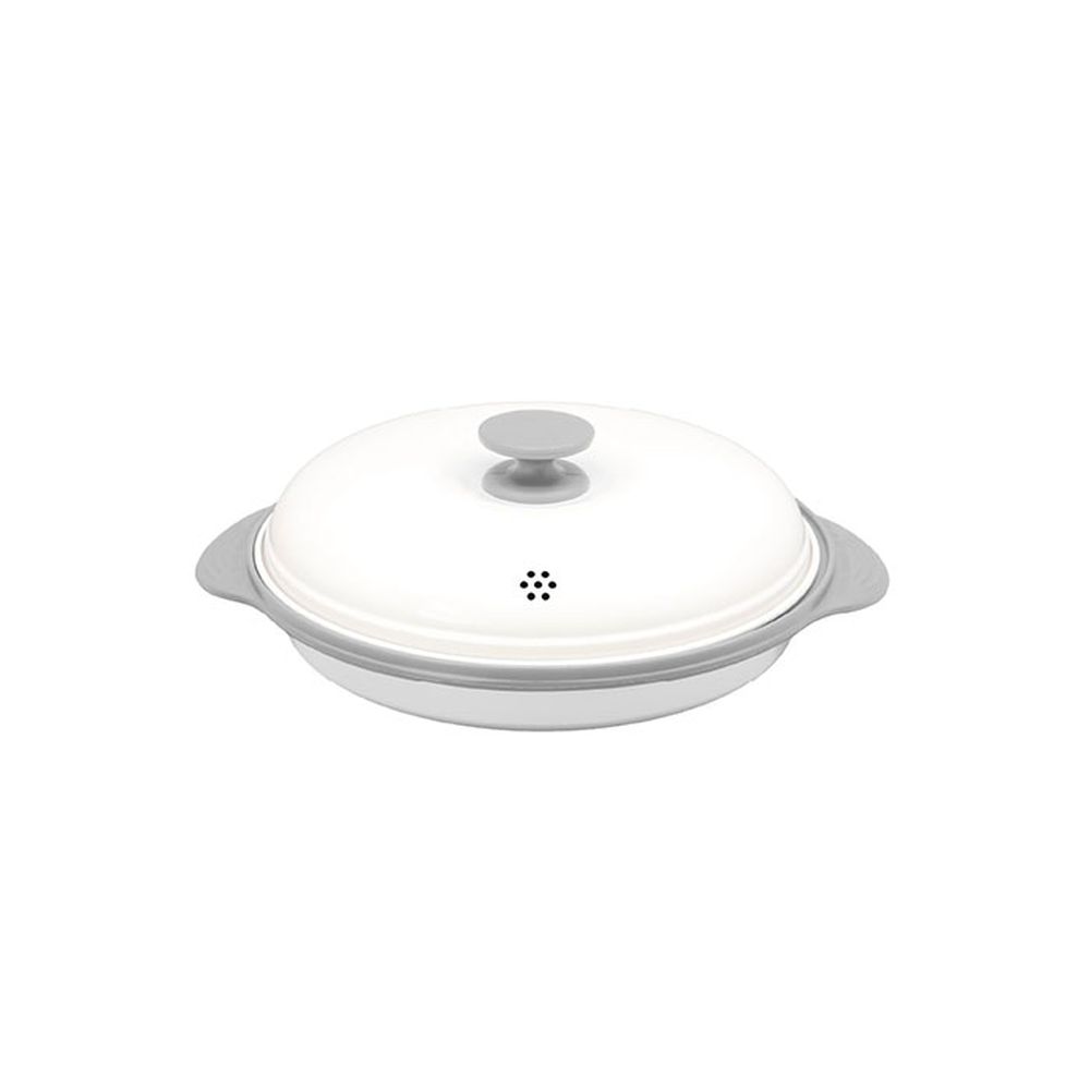 copan系列 微波爐專用圓形燒烤盤-白-577g