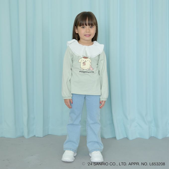 日本 Lycee mine - 聯名款 正反2way薄紗領長袖上衣-布丁狗-薄荷綠