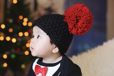 日安朵朵 - 嬰童針織毛線帽 - 大明星M先生 (0-12個月)