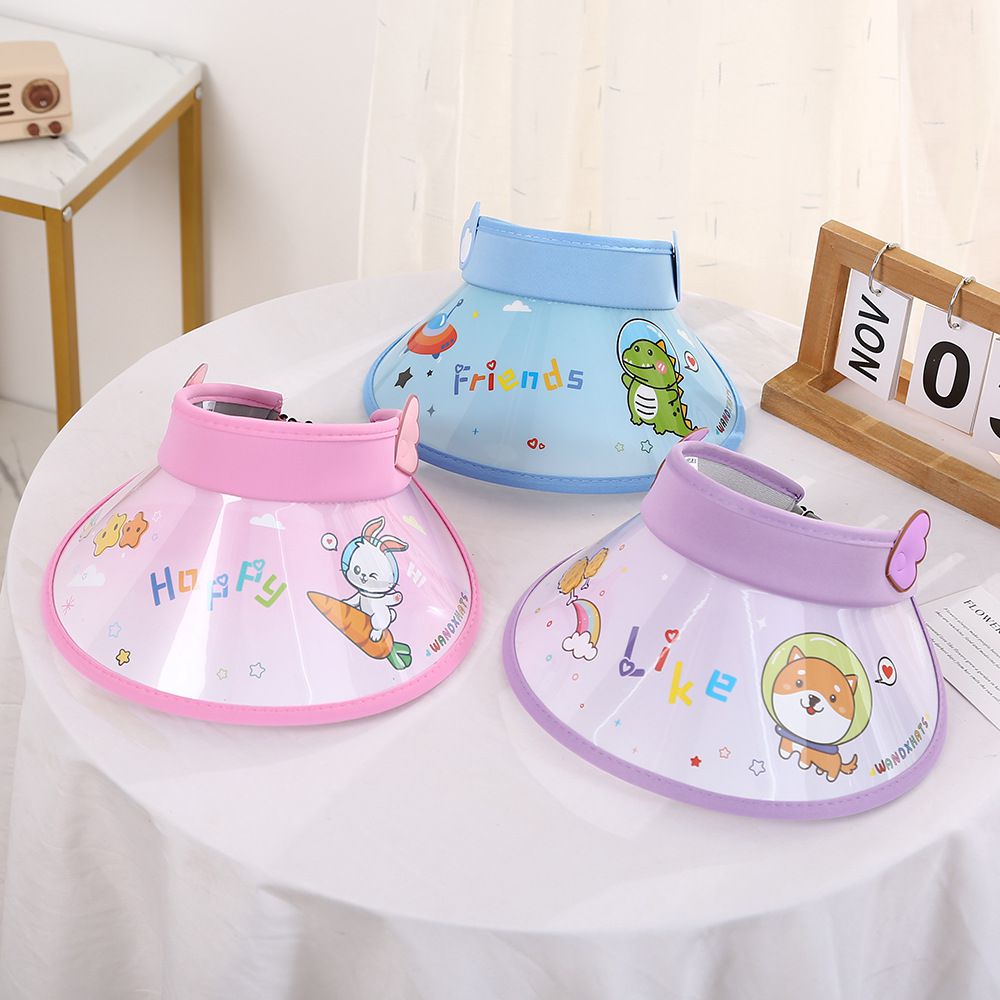 兒童空頂遮陽帽-太空兔-黃色 (建議2-6歲)