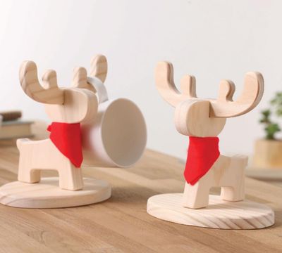 【即買即用】 - 台中-木匠兄妹木工房| DIY課程-可愛麋鹿杯架&門票