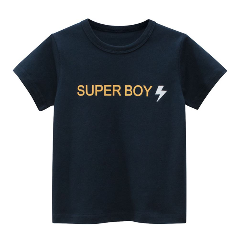 純棉短T-Super BOY-深藍色