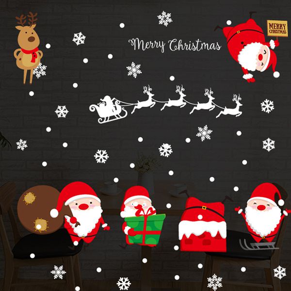 JB Design - 時尚壁貼-聖誕老公公麋鹿卡通 (60cm*45cm)