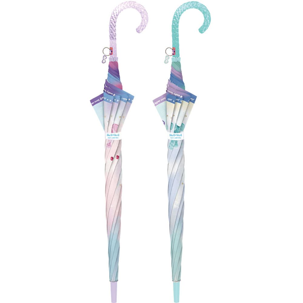日本中谷 - 透明窗設計兒童雨傘/直傘-少女房間-粉紫 (55cm(身高130cm以上))