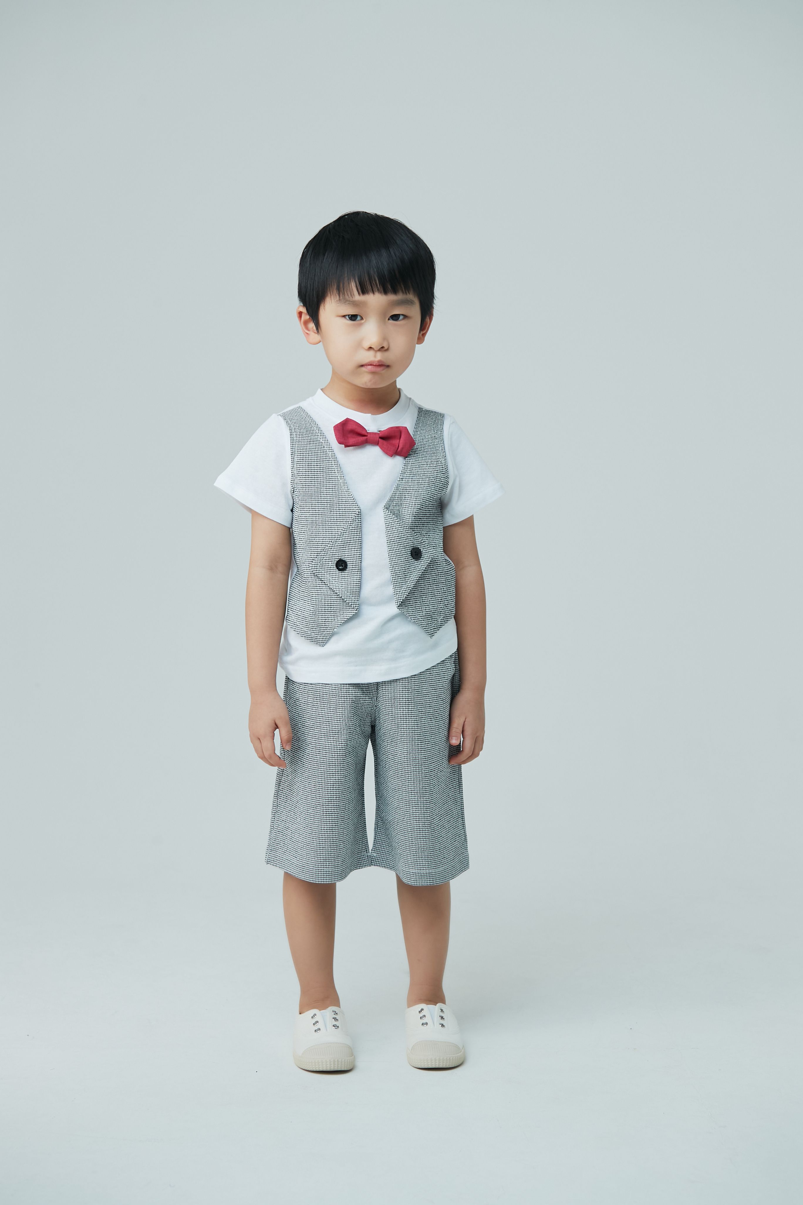 韓國 Coco Bang - 假兩件小紳士套裝-灰