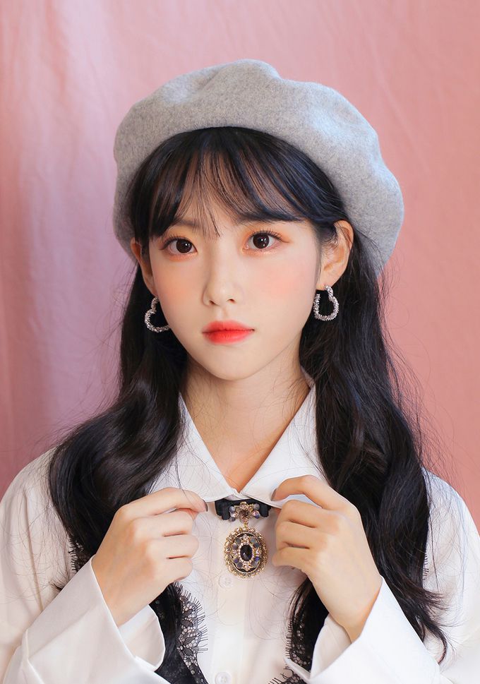 韓國 Soo&Soo - 法式風羊毛貝雷帽-灰 (直徑28cm，高7cm, 頭圍56cm)