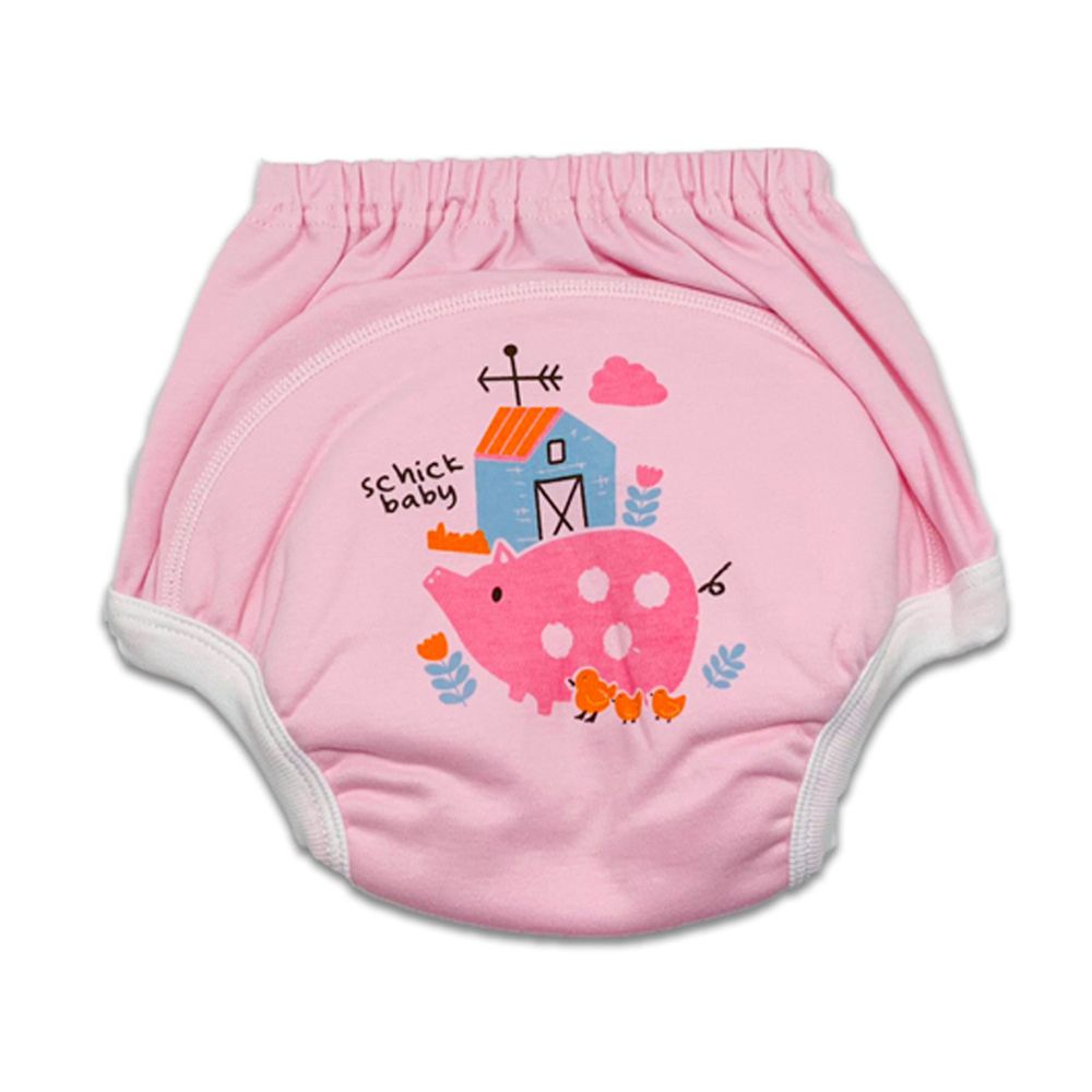 MIT台灣製 - 嬰幼兒學步褲(學習褲)-小豬粉