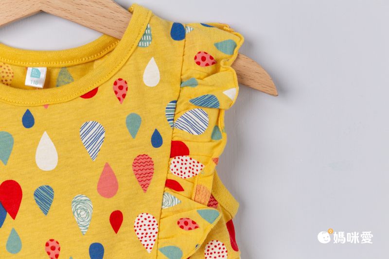 日本西松屋 - 華夫格異素材絲帶長袖上衣-白x藍紫