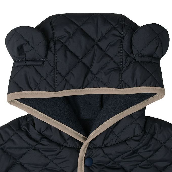 akachan honpo - 鋪棉斗篷-熊耳-深藍色 (60～80cm)