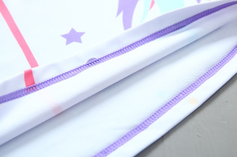 女寶防曬長袖泳裝套裝(附帽子)-夢幻獨角獸-紫色