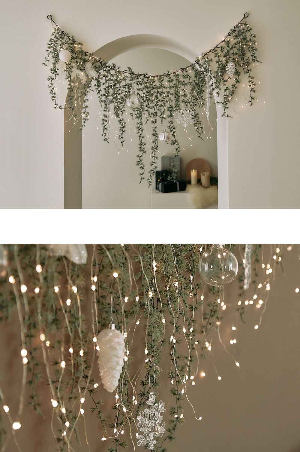 韓國 Bebe Deco - DIY聖誕樹/聖誕樹藤壁飾燈-銀白世界 (180cm)