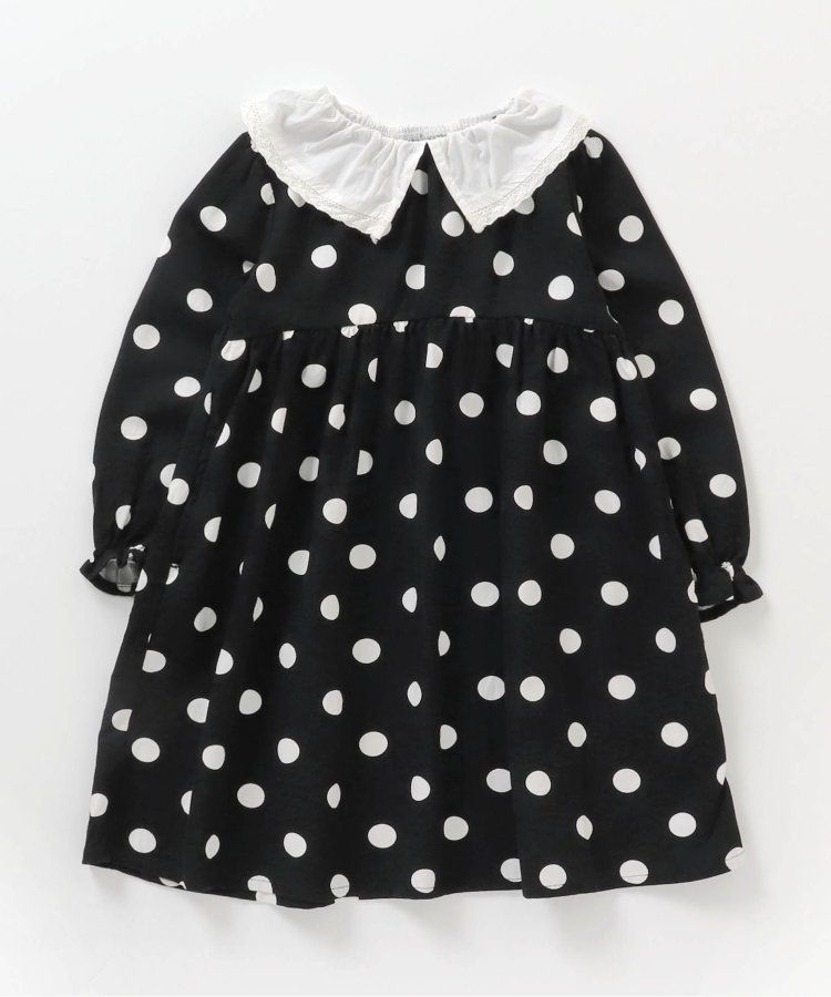 日本 apres les cours - 少女系滿版印花定番長袖洋裝-碎花-暖黃