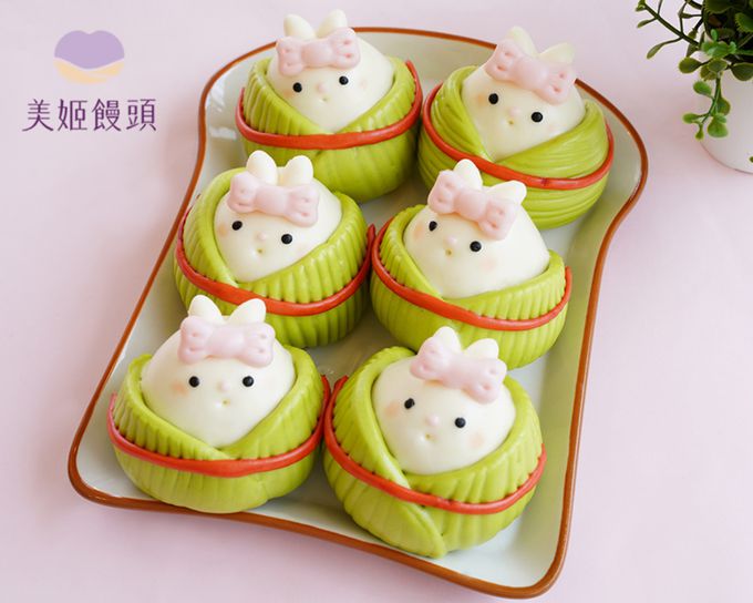 美姬饅頭 - 兔兔粽子鮮乳造型紅豆包