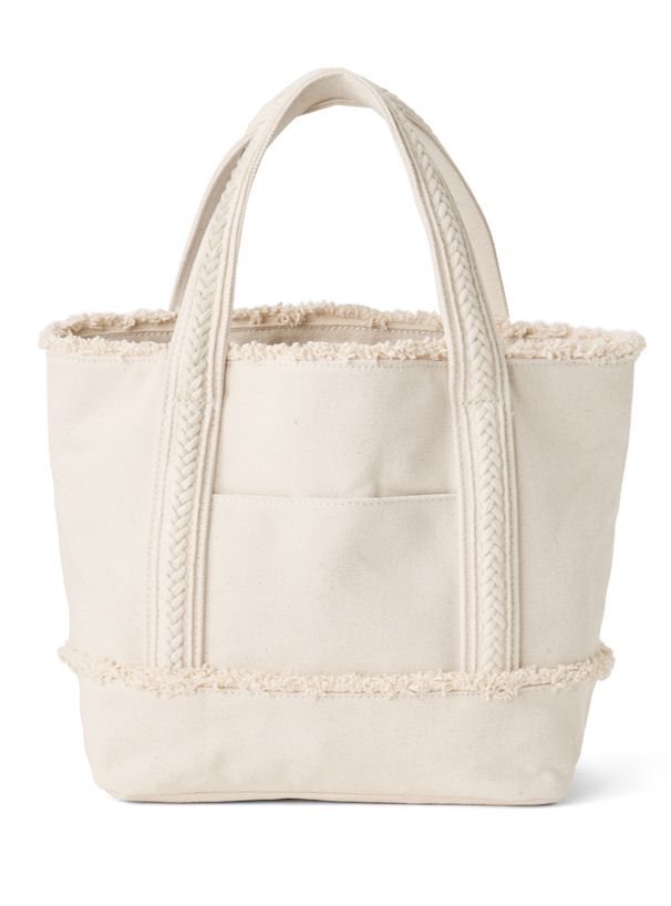 日本 GRL - 100%棉 厚磅抽鬚帆布托特包-黑 (F)