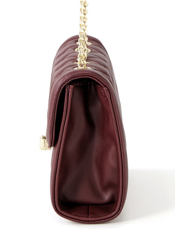 日本 GRL - 小香風菱紋金屬鏈側背小包-白 (F)