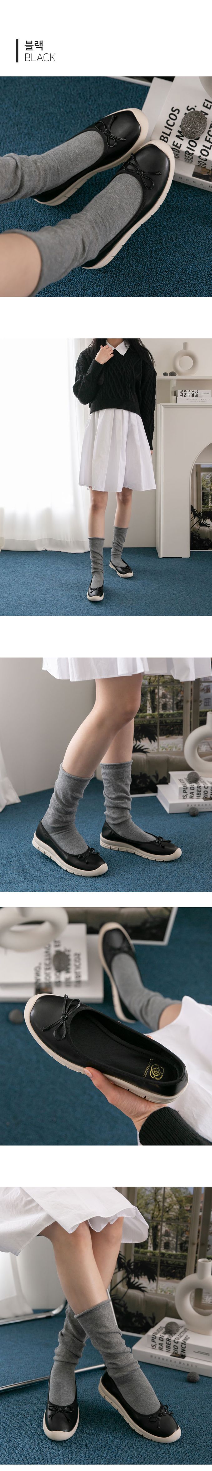 韓國 PINKELEPHANT - 蝴蝶結淺口懶人平底包鞋(1.5cm)-黑