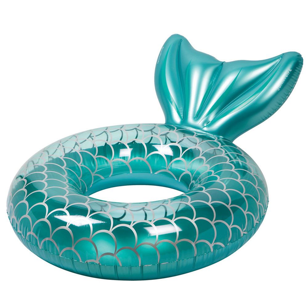 澳洲 Sunnylife - 大人造型泳圈-綠色美人魚-110 x 130 x 60公分
