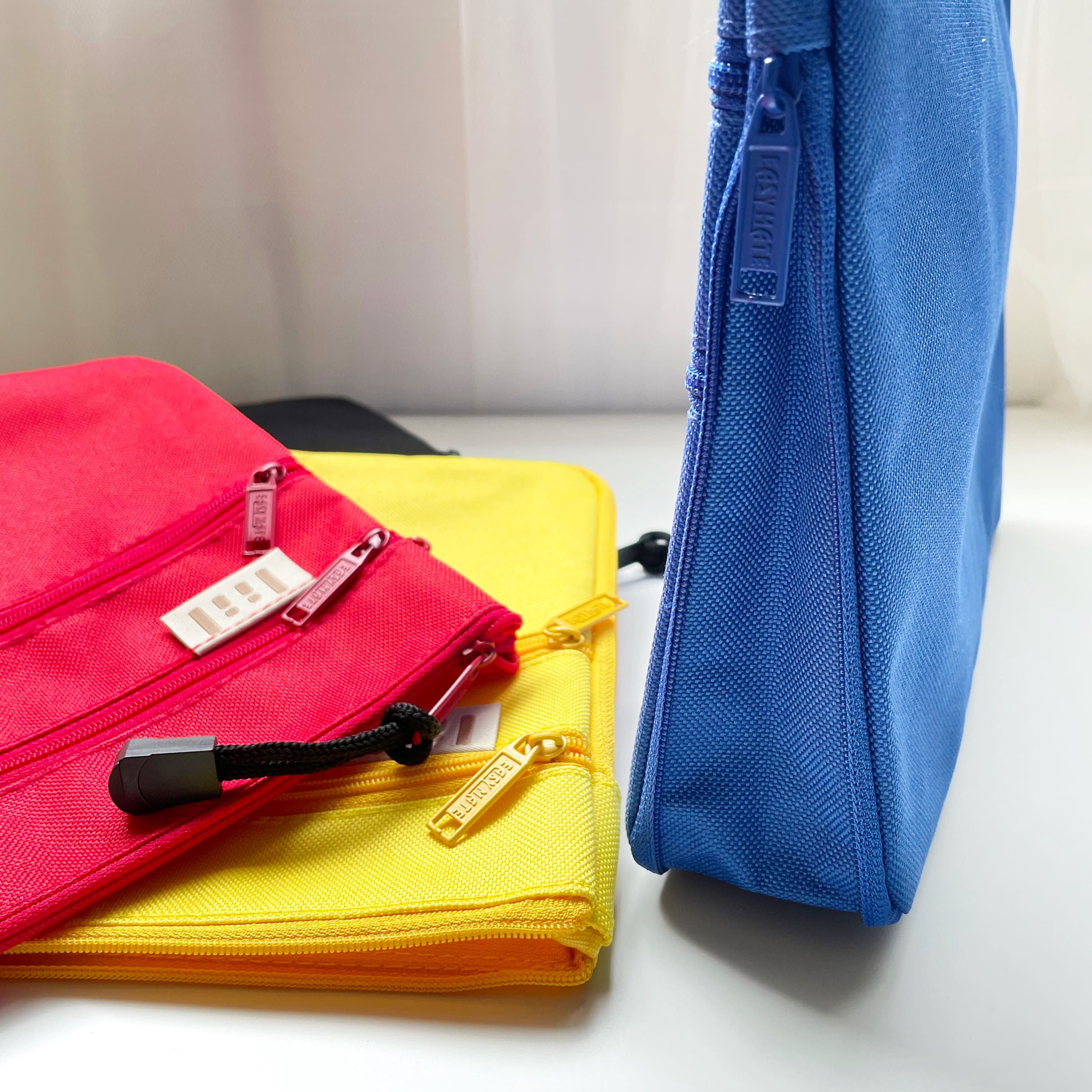 理理 liil - 紋理三拉鏈收納文件袋-風鈴藍 (M-250x190x45mm)