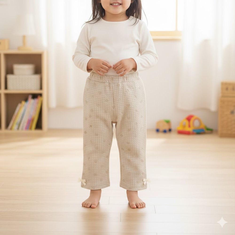 10分緹花褲-幼兒-淺卡其色