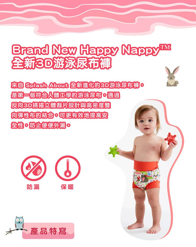 Splash About 潑寶 - 3D加強版 游泳尿布褲-森林遊樂園
