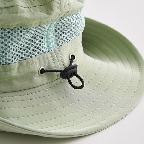 日本 b-ROOM - 抗UV側邊網眼百搭遮陽帽-淺灰 (50-54cm)